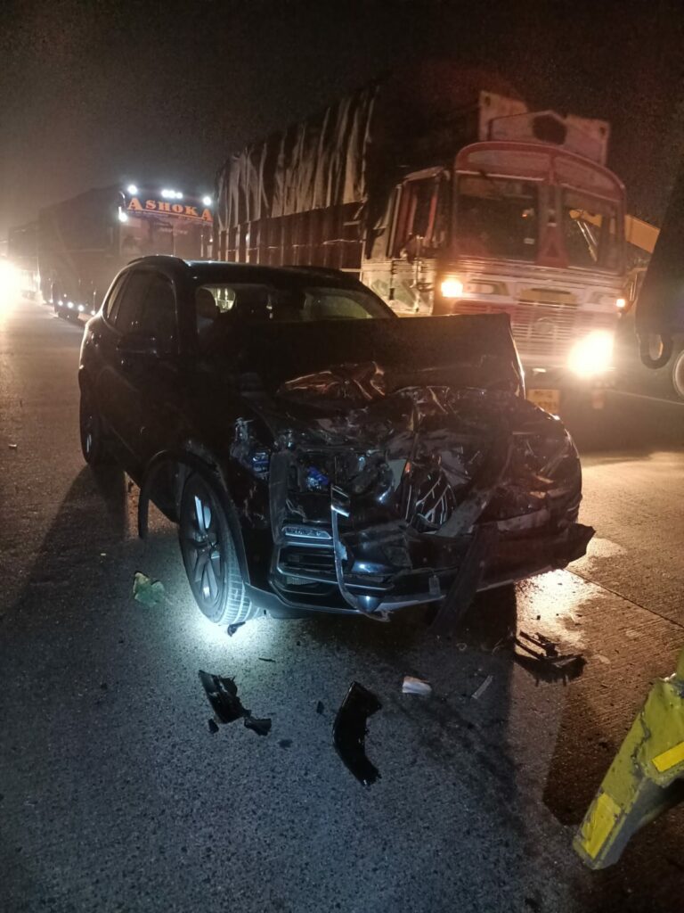 NCP MLA Sangram Jagtap's car had a terrible accident