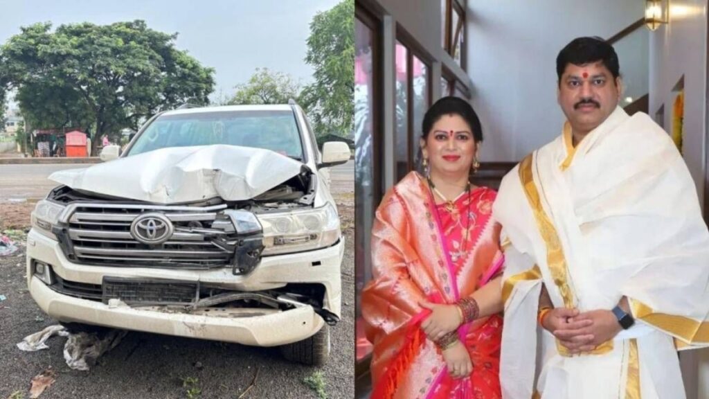 Rajshri Munde car accident, Agriculture Minister Dhananjaya Munde wife Rajshri Munde car accident, pune solapur highway accident today 