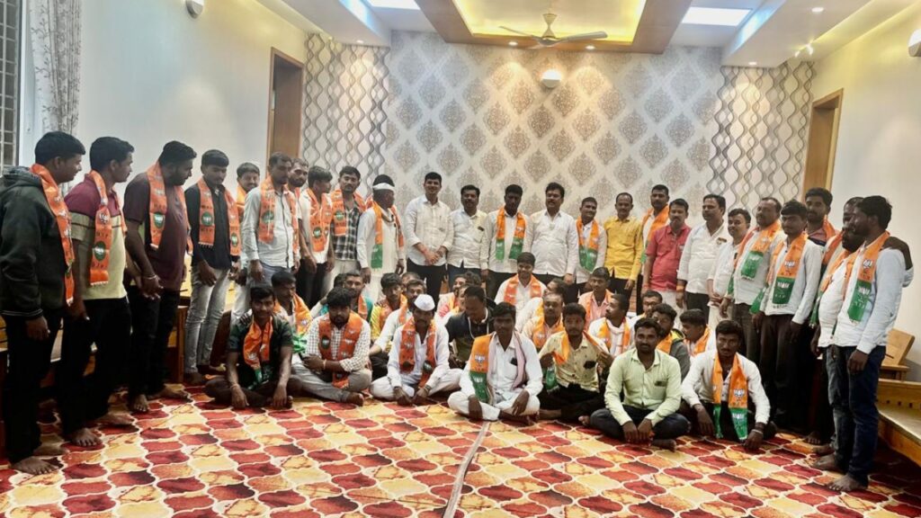 Political earthquake in Dhamangaon, Upsarpanch, three village panchayat members and six society directors including 50 workers join BJP, karjat jamkhed vidhan sabha election live update,